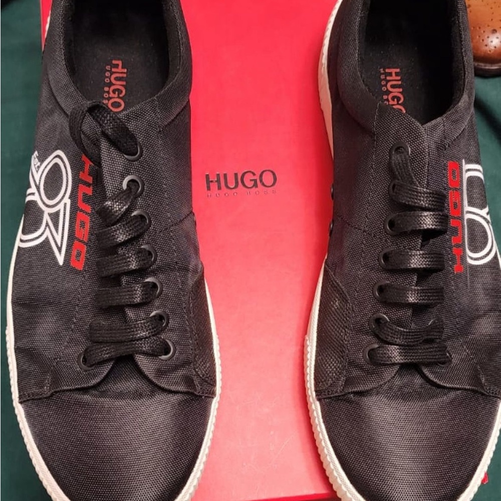 HUGO Black and Red Men's Sneakers